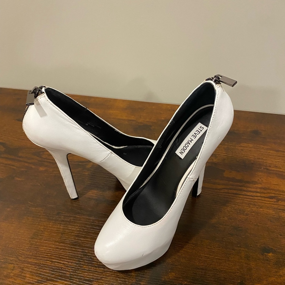 Steve Madden Classic White Heels